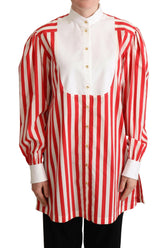 Dolce & Gabbana Red White Striped Long Sleeves Formal Shirt -   -  Dolce & Gabbana.